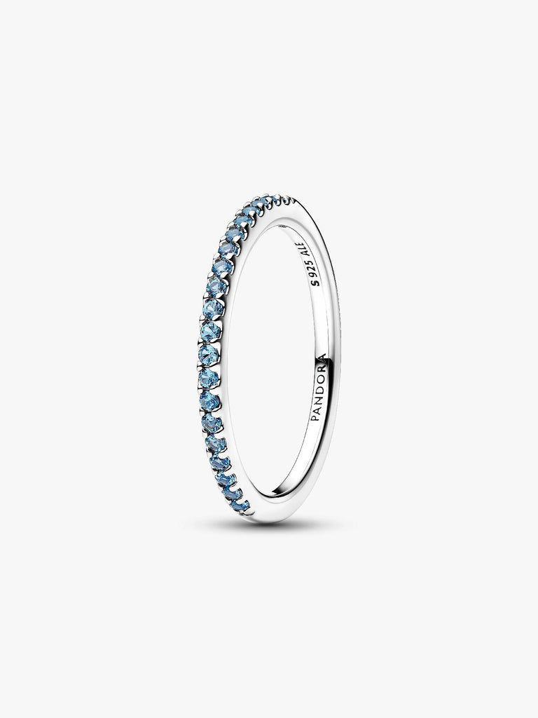 Pandora Anello Pavè Fascia Sottile Azzurro