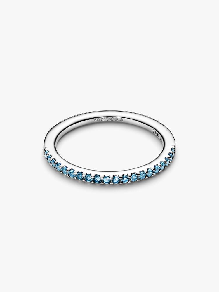 Pandora Anello Pavè Fascia Sottile Azzurro