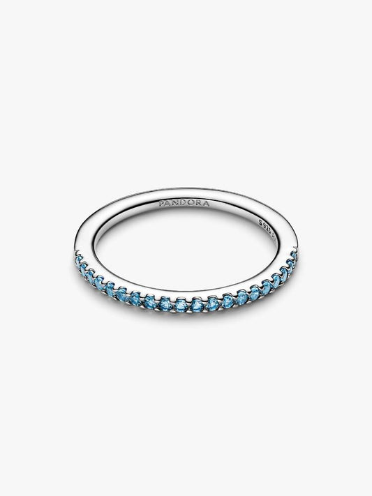 Pandora Anello Pavè Fascia Sottile Azzurro