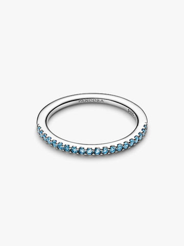 Pandora Anello Pavè Fascia Sottile Azzurro