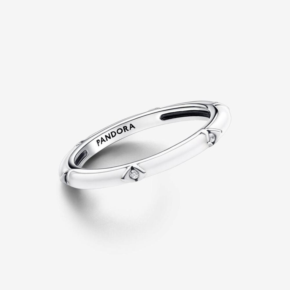 Pandora Anello Smalto Bianco con Pietre Luminose Pandora ME