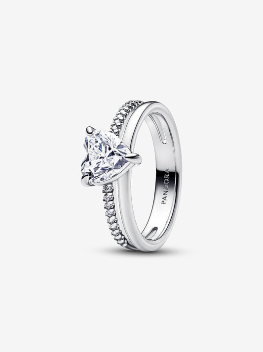 Pandora Anello Doppia Fascia con Cuore