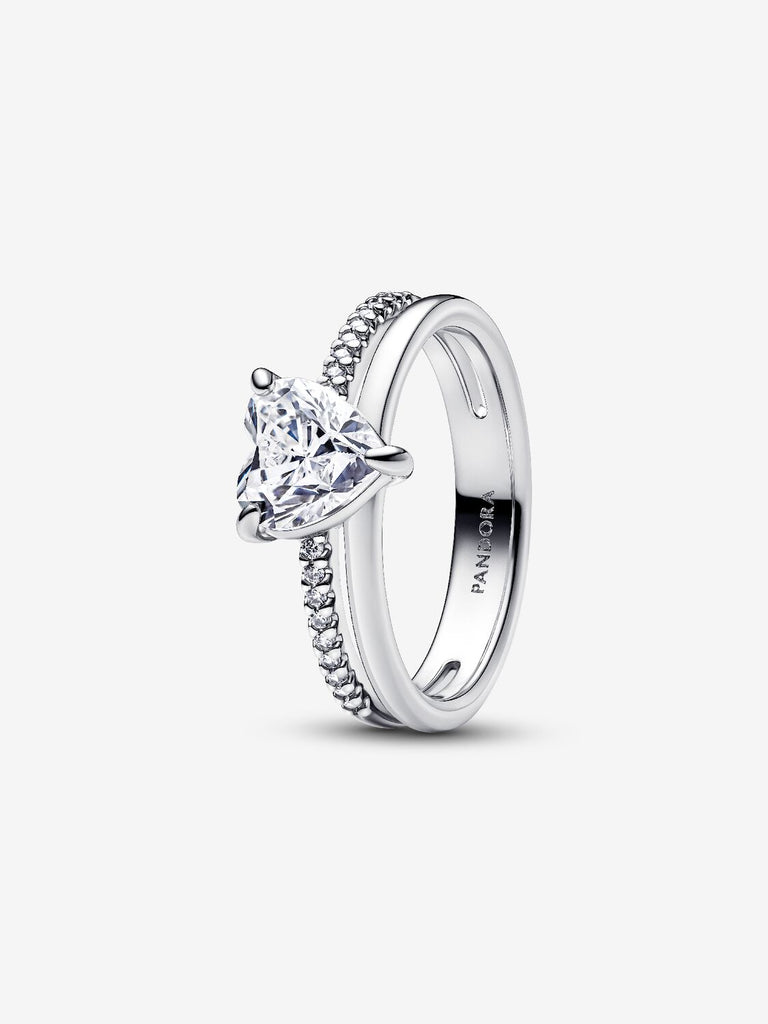 Pandora Anello Doppia Fascia con Cuore