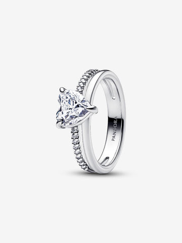 Pandora Anello Doppia Fascia con Cuore