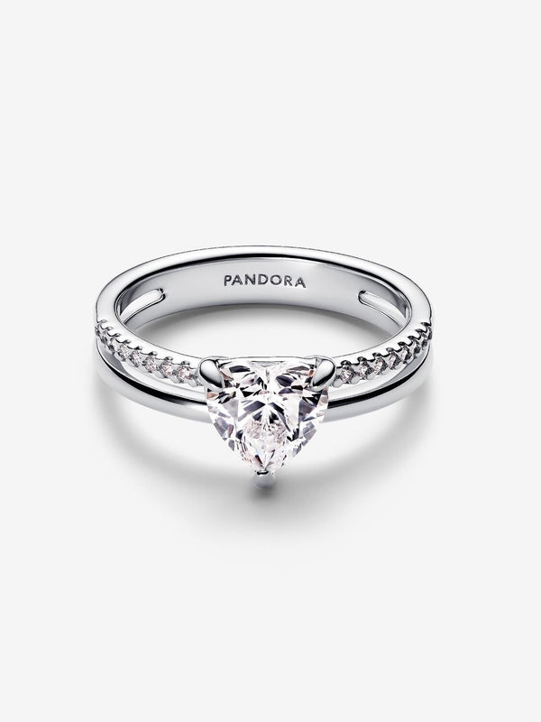 Pandora Anello Doppia Fascia con Cuore