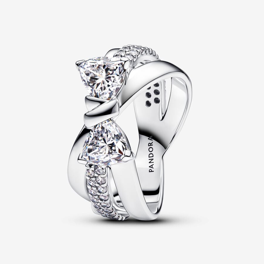 Pandora Anello Fascia Intrecciata con Fiocco Luminoso