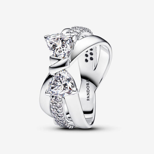 Pandora Anello Fascia Intrecciata con Fiocco Luminoso