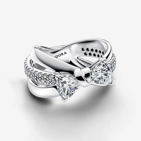 Pandora Anello Fascia Intrecciata con Fiocco Luminoso