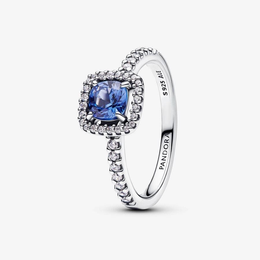 Pandora Anello Punto Luce Quadrato Blu
