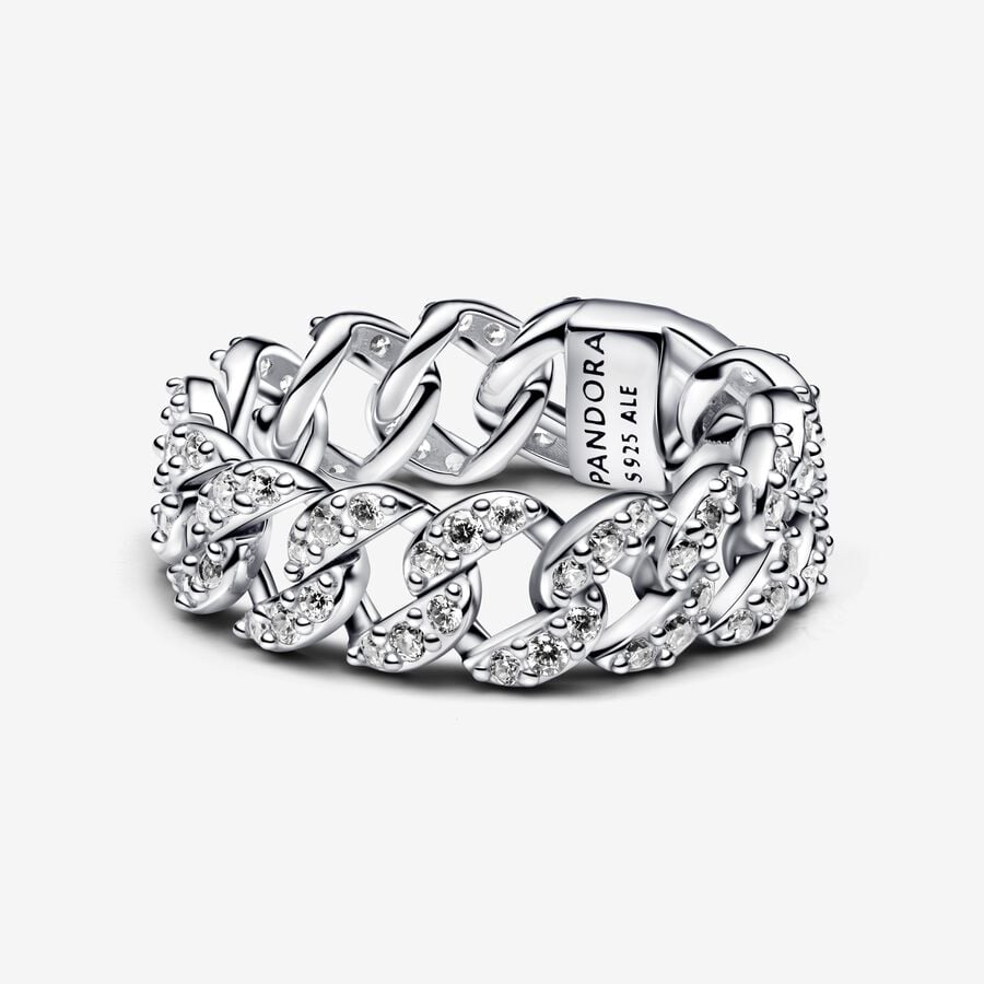 Pandora Anello Catena Maglia Cubana Pavè