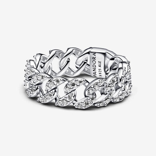 Pandora Anello Catena Maglia Cubana Pavè