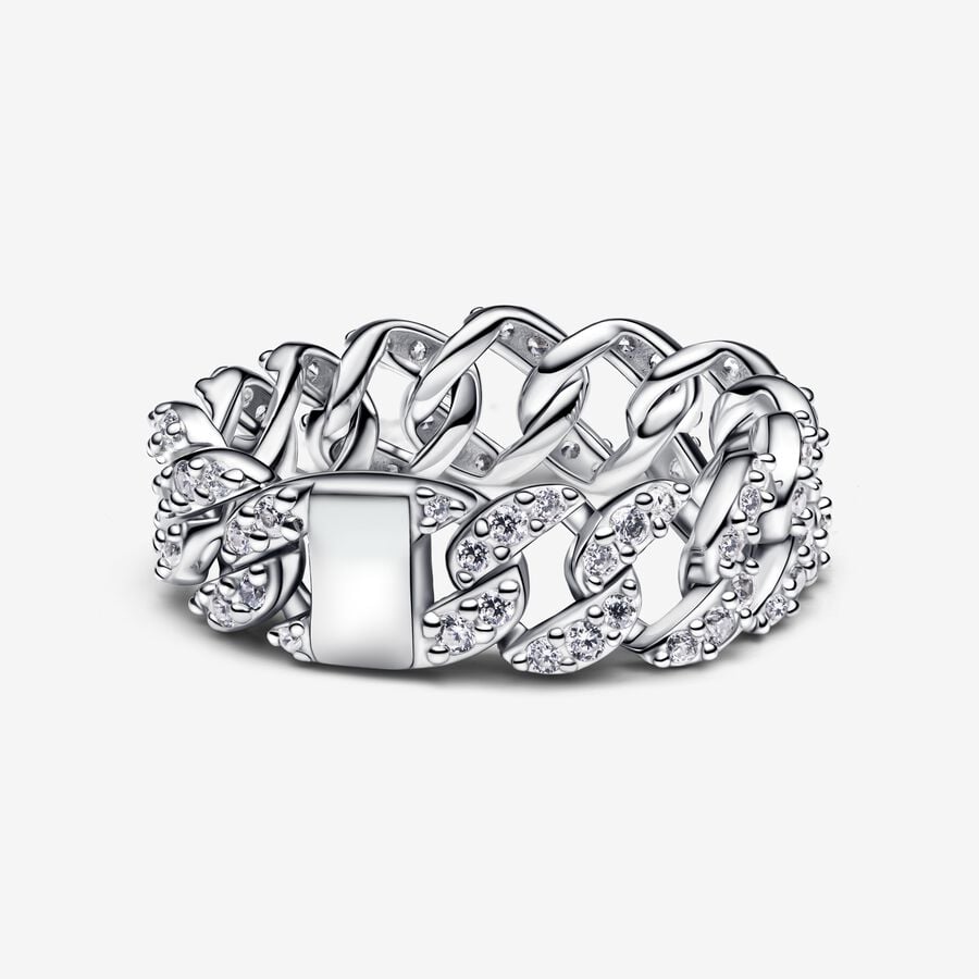 Pandora Anello Catena Maglia Cubana Pavè