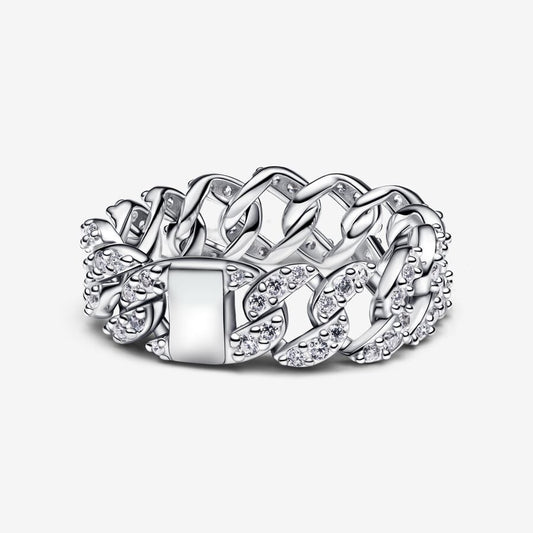Pandora Anello Catena Maglia Cubana Pavè