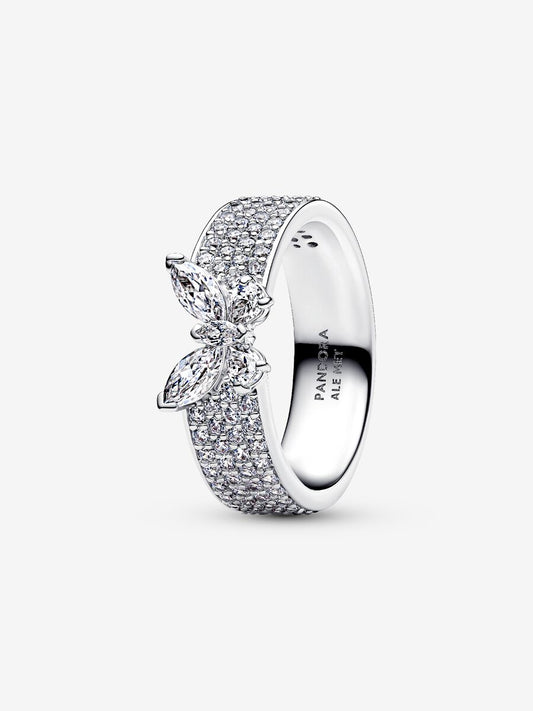 Pandora Anello Fascia Pavè con Farfalla Luminosa