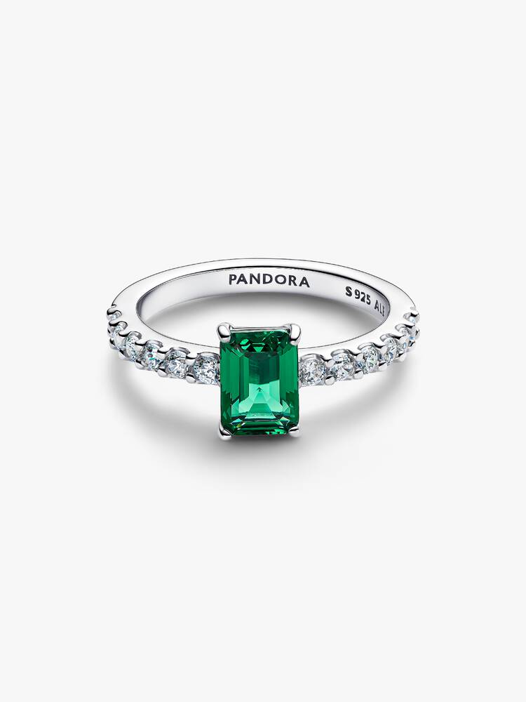Pandora Anello Taglio Baguette Verde