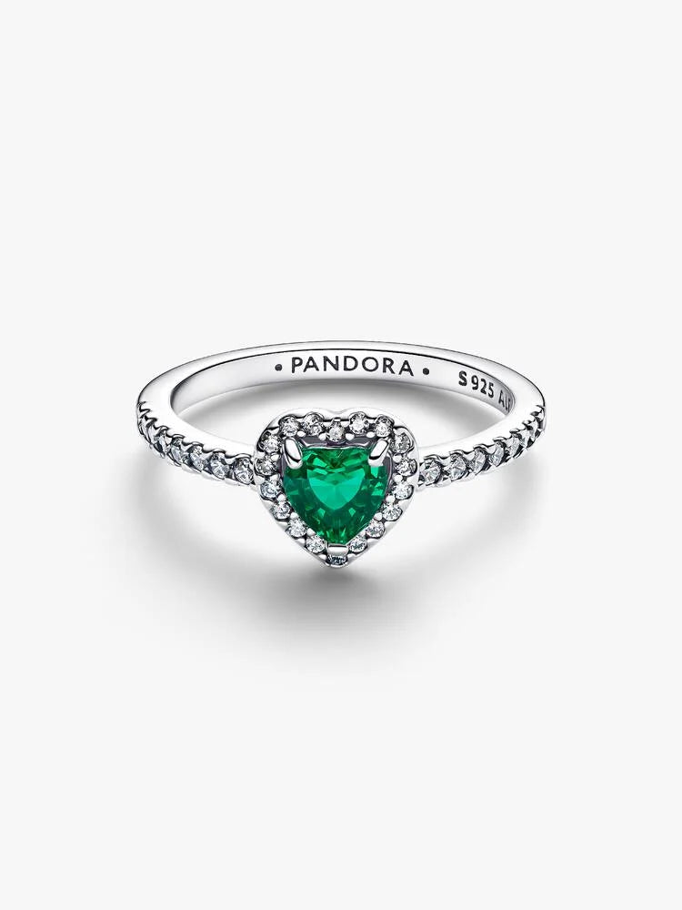 Pandora Anello Cuore in Rilievo Verde Scuro