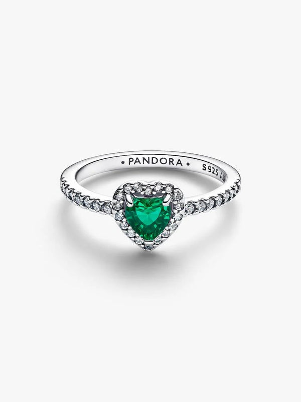 Pandora Anello Cuore in Rilievo Verde Scuro