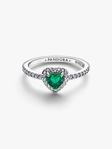 Pandora Anello Cuore in Rilievo Verde Scuro