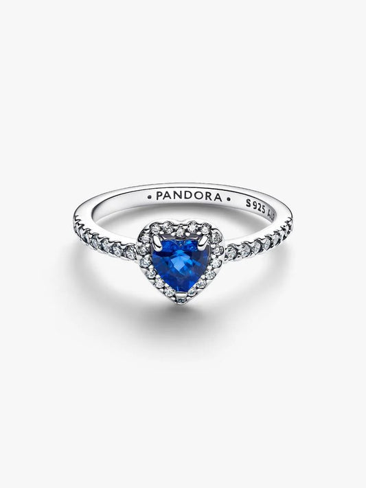 Pandora Anello Cuore in Rilievo Blu Intenso
