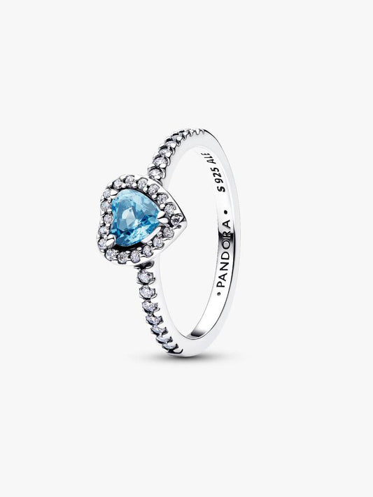 Pandora Anello Cuore in Rilievo Azzurro