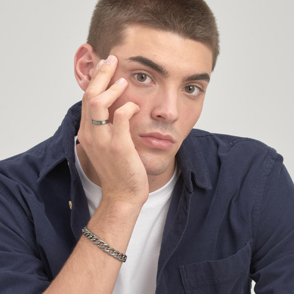 Brosway Anello Ink Acciaio Spazzolato Nero