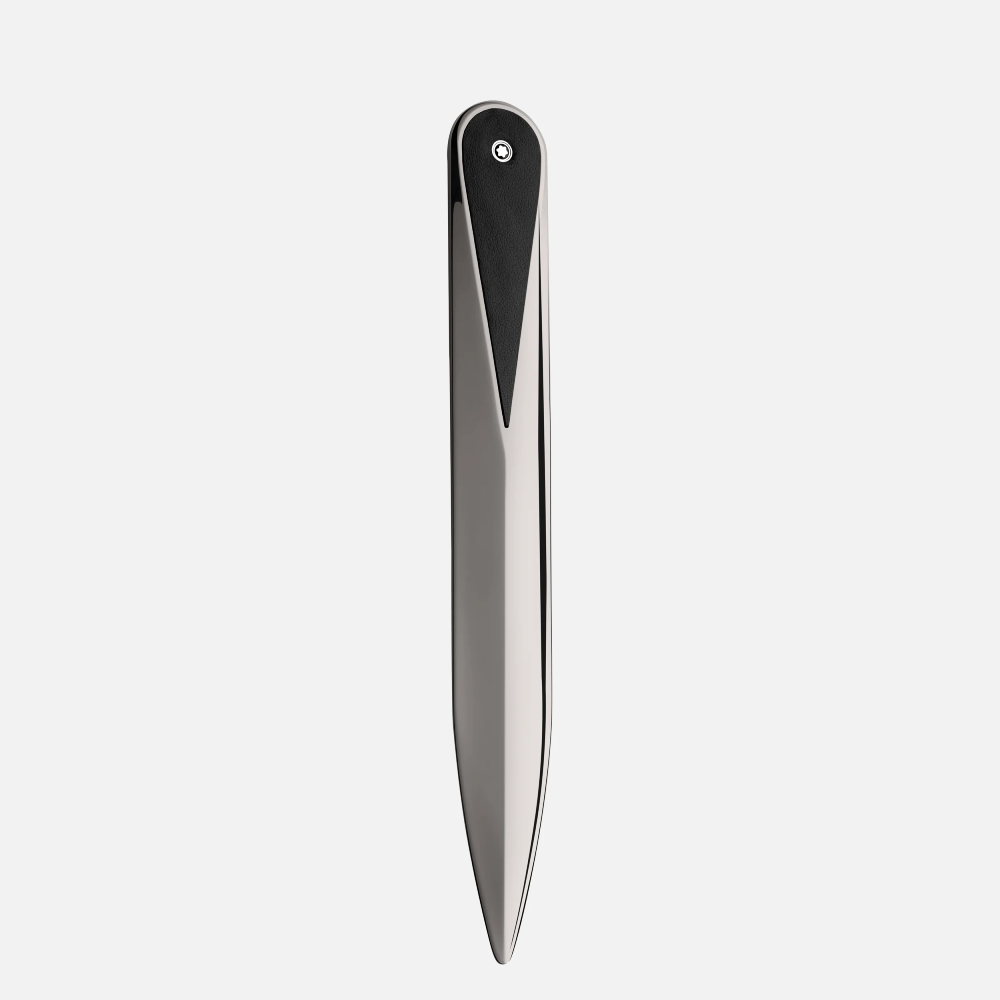 Montblanc - Tagliacarte con inserto in pelle Argento
