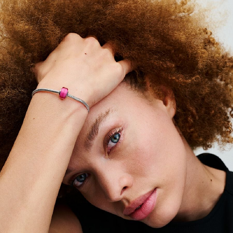 Pandora Charm Mini Vetro di Murano Rosa