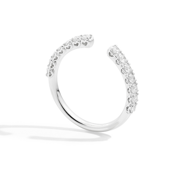 Recarlo Anello Veretta Aperta Lineare Anniversary More Oro Bianco