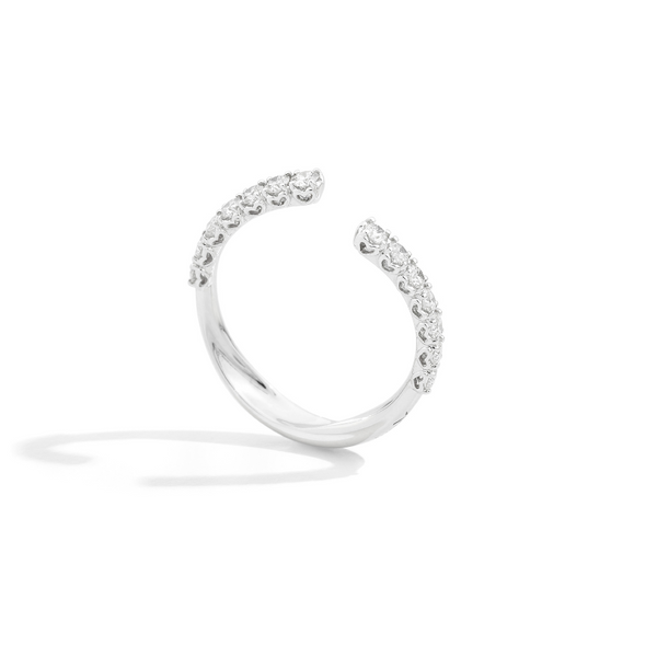 Recarlo Anello Veretta Asimmetrica Lineare Anniversary More Oro Bianco