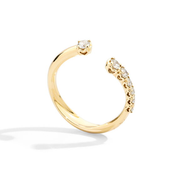 Recarlo Anello Veretta Aperta Asimmetrica a scalare Anniversary More Oro Giallo