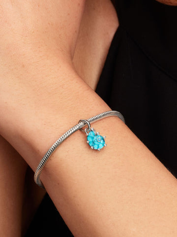 Pandora  Charm Pendente Conchiglia Vetro di Murano Turchese