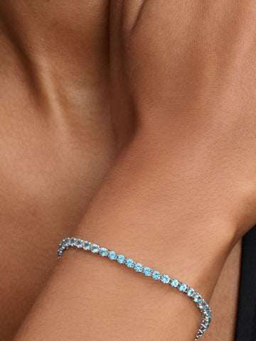 Pandora Bracciale Tennis Cristalli Azzurri