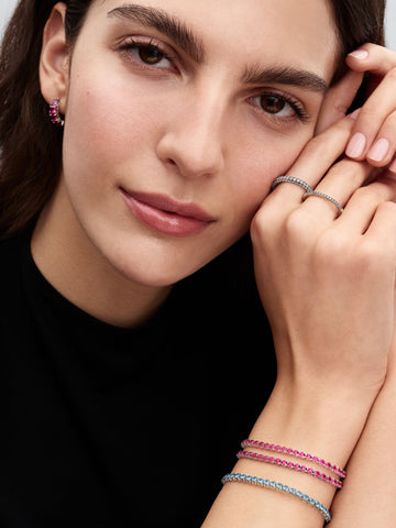 Pandora Bracciale Tennis con piettre Rosa Scuro