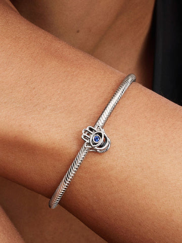Pandora Charm Openwork Mano di Fatima Pietra Blu