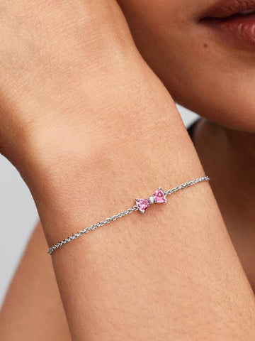 Pandora Bracciale Fiocco Luminoso Rosa