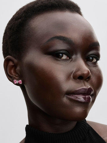 Pandora  Orecchini Fiocco Luminoso Rosa Grande