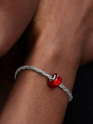 Pandora Charm Mini Vetro di Murano Rosso