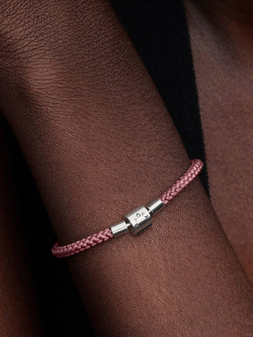 Pandora Bracciale in Corda Rosa con Chiusura a Barile