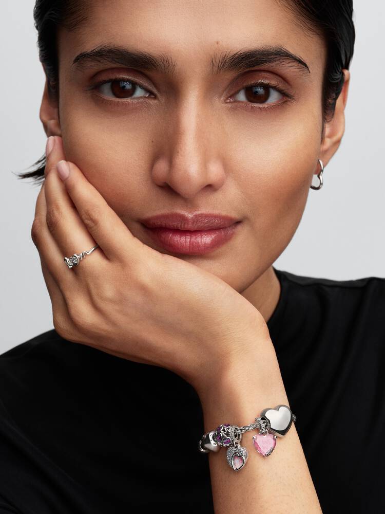 Pandora Charm Pendente Doppio Cuore Mamma Sei Bellissima