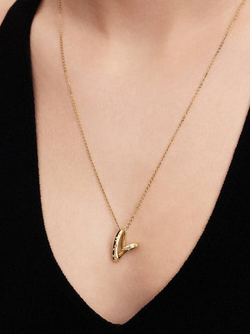 Pandora Collana Cuore Linea Sinuosa con Pietre Luminose