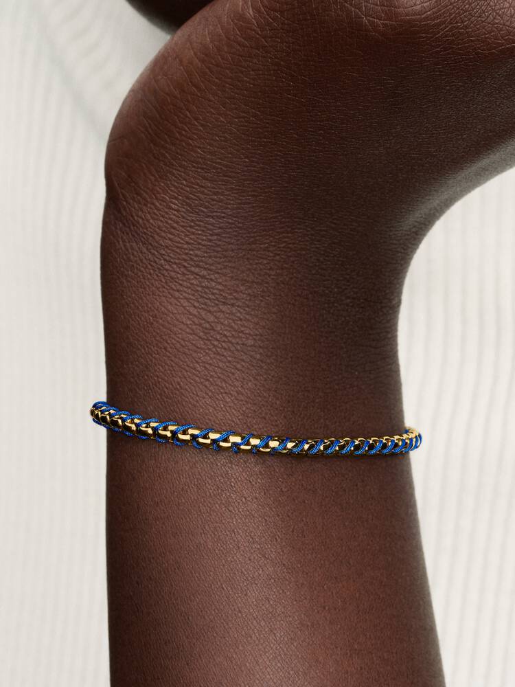Pandora Bracciale Intreccio Tessuto Blu