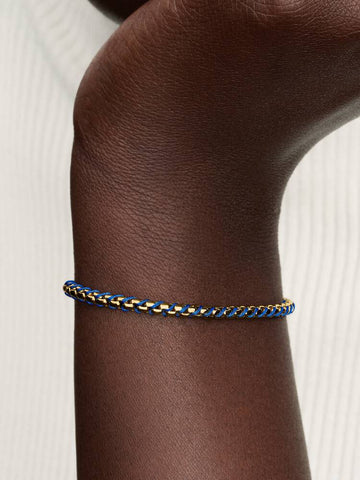 Pandora Bracciale Intreccio Tessuto Blu