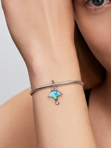 Pandora Charm Pendente Manta Vetro di Murano