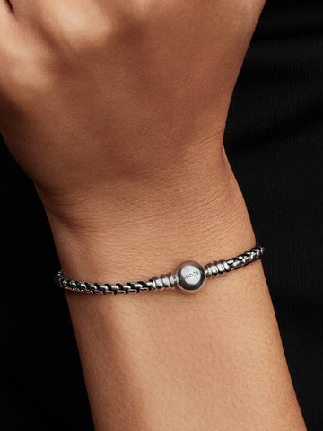 Pandora Bracciale Intreccio Tessuto Nero