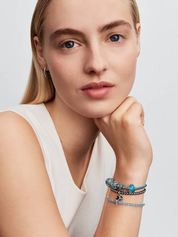 Pandora Bracciale Intreccio Tessuto Nero