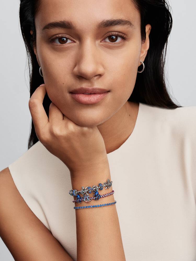 Pandora Bracciale Intreccio Tessuto Viola