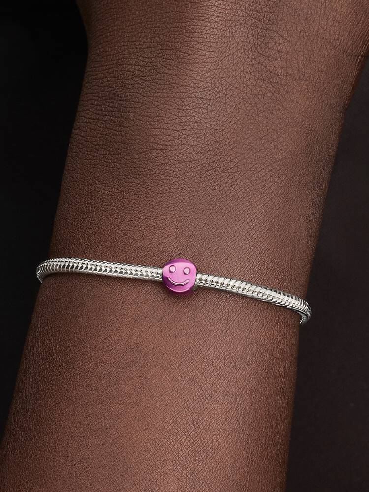 Mini Charm Smile effetto metallico rosa