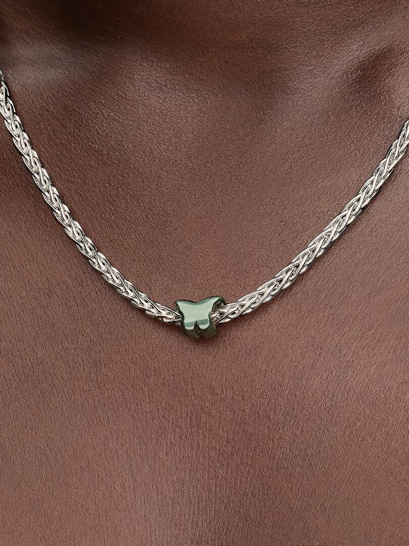 Mini Charm Farfalla effetto metallico verde