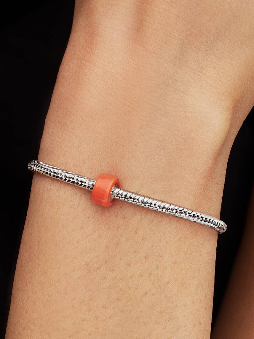 Pandora Mini Charm Vetro di Murano Arancione