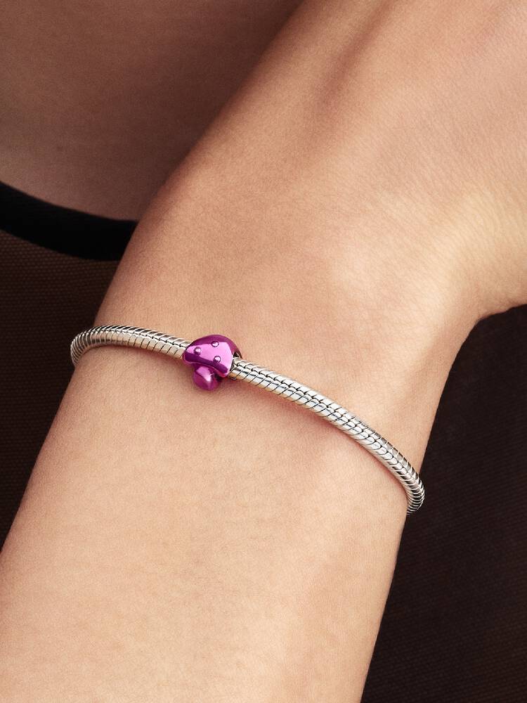 Pandora Mini Charm Fungo effetto metallico rosa